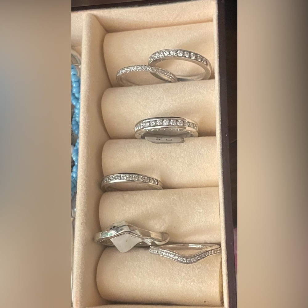 Crystal and Sterling Silver Rhodium Plated Rings